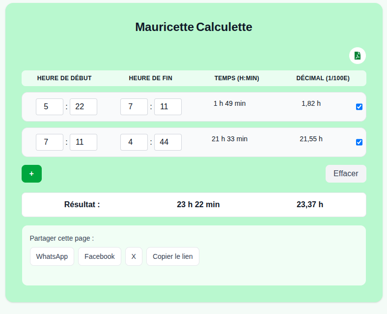 calculette heures de travail