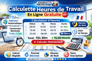 Read more about the article Calculette heures de travail en ligne gratuite – Mauricette Calculette
