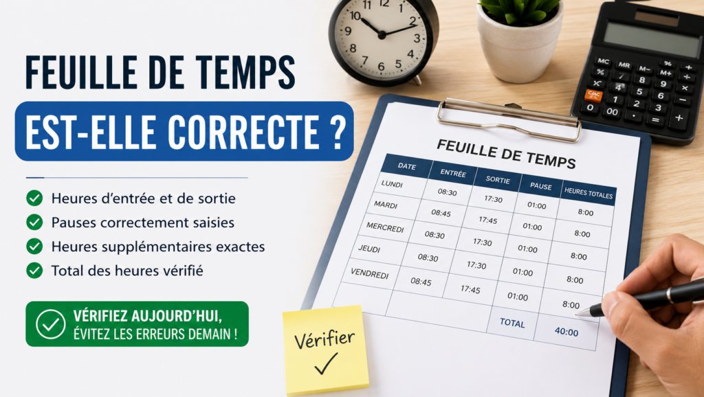 feuille de temps est-elle correcte