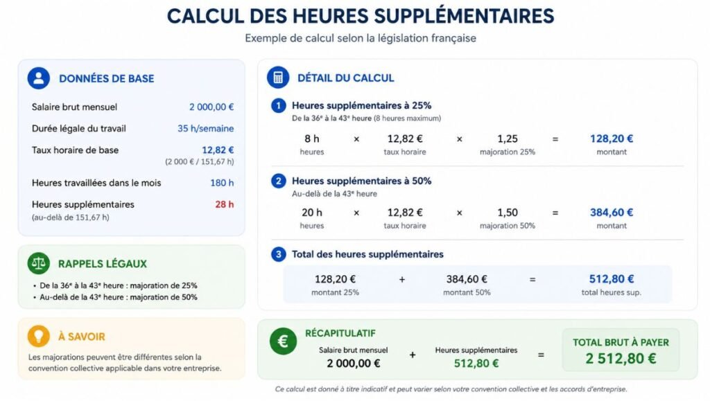 Calcul heures supplémentaires