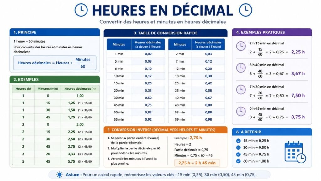 Heures en Décimal