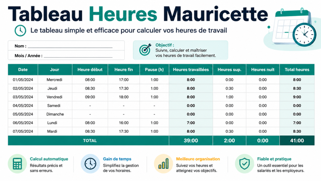 Tableau Heures Mauricette