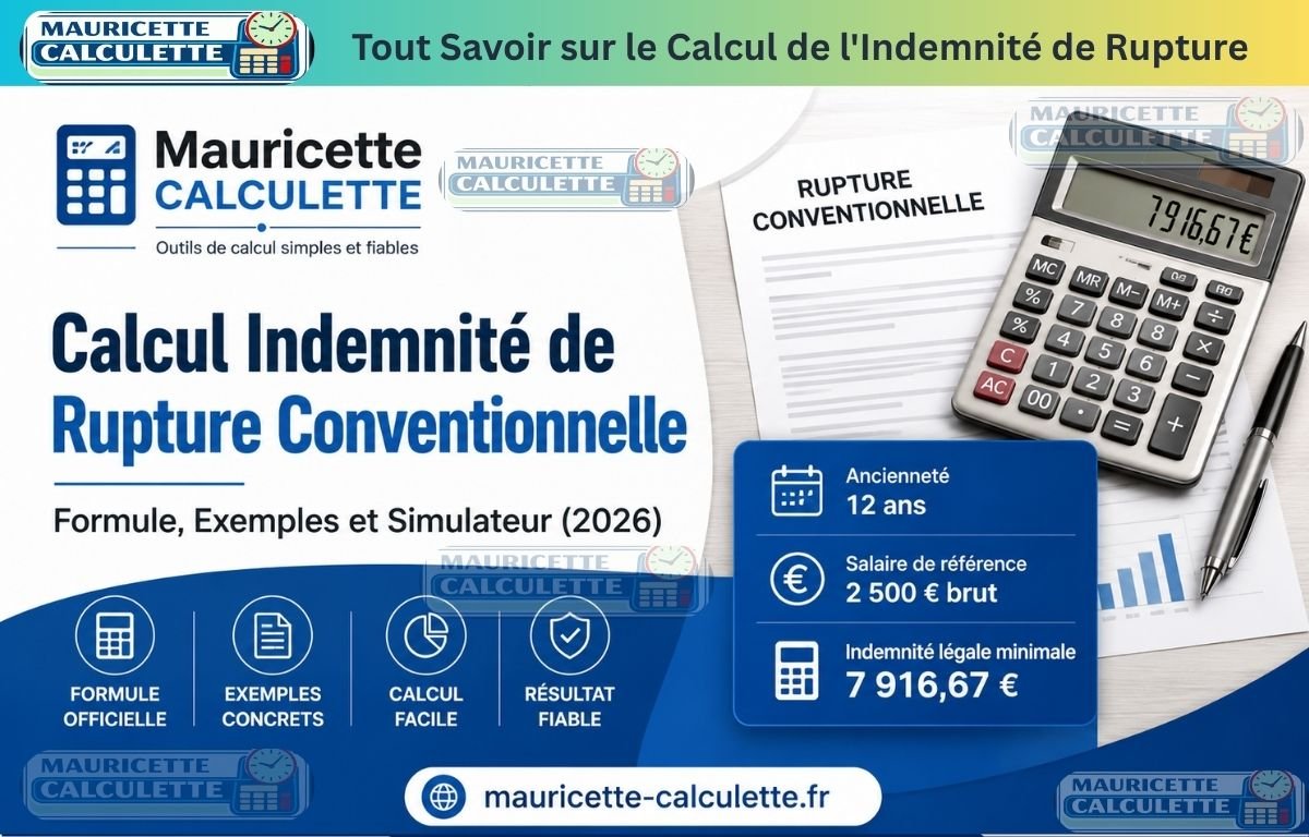 Read more about the article Calcul Indemnité de Rupture Conventionnelle – Formule, Exemples et Simulateur (2026)