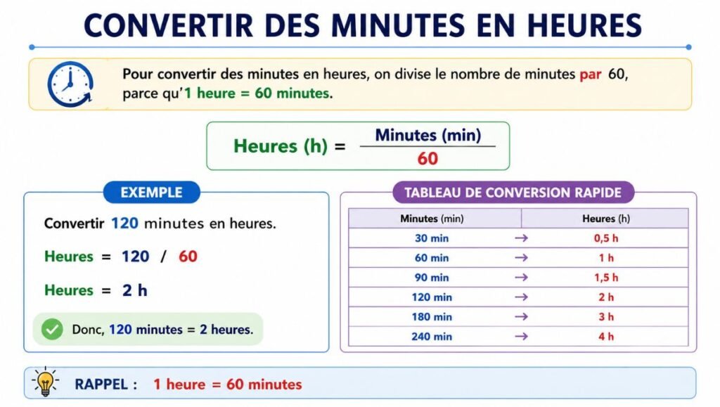 Convertir des Minutes en Heures