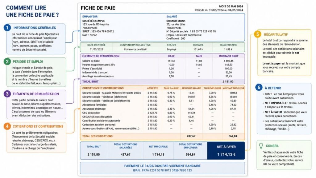 lire une fiche de paie
