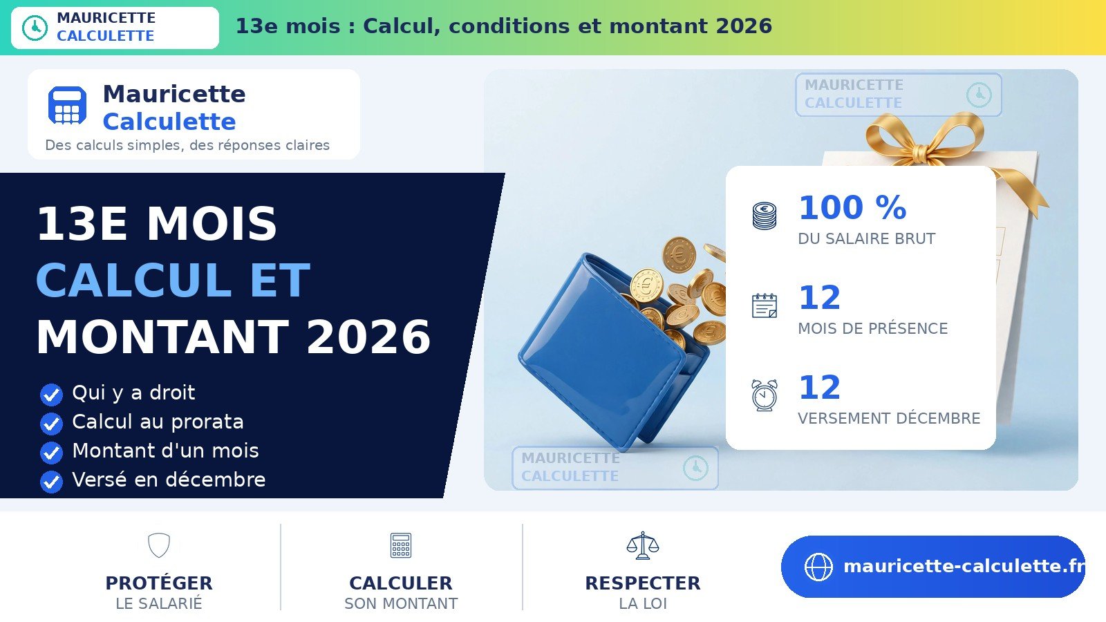 Read more about the article 13e mois : calcul, conditions et montant en 2026
