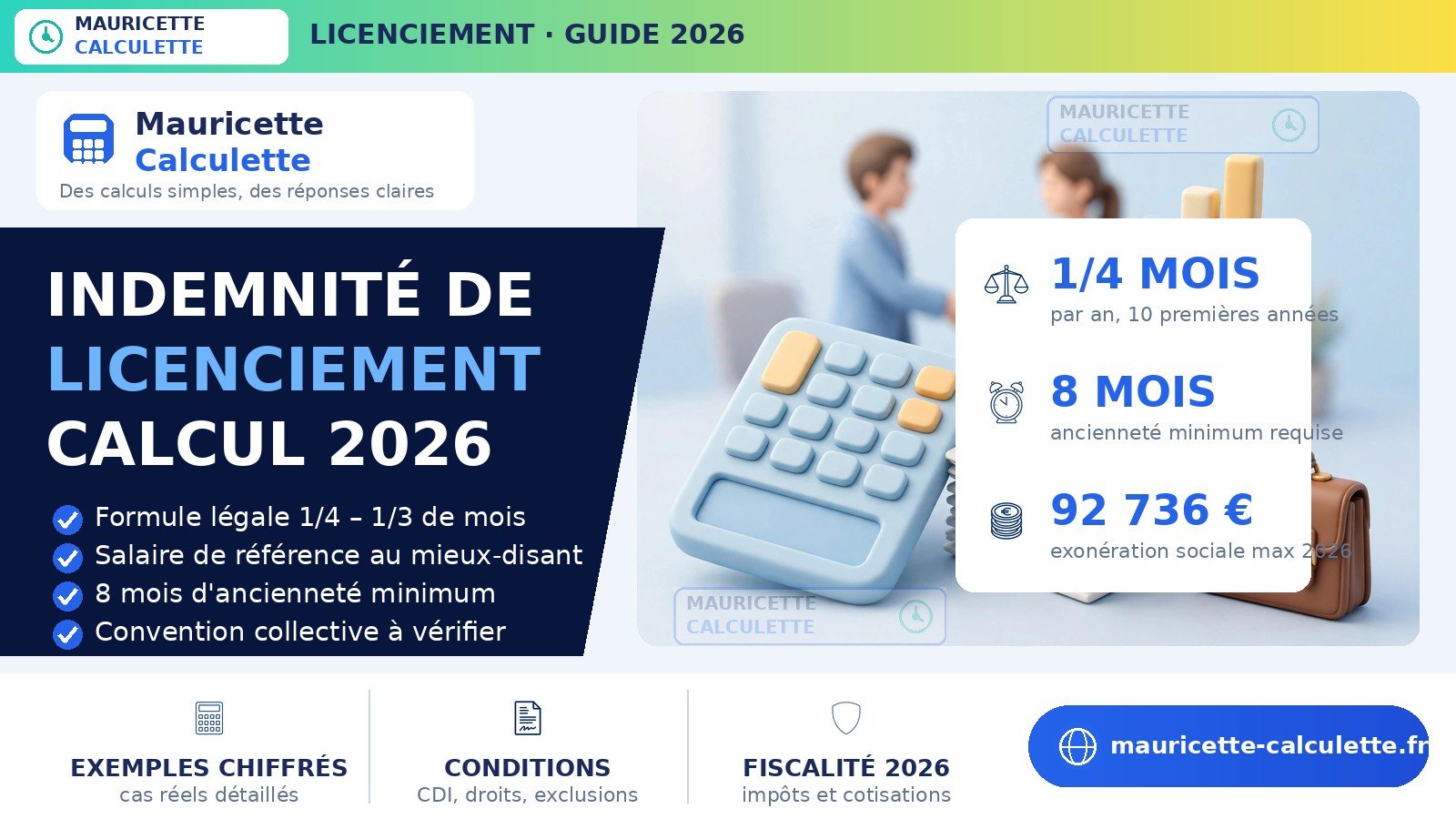 Read more about the article Indemnité de licenciement : calcul, montant et règles 2026