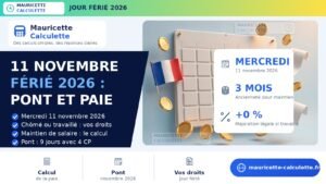 Read more about the article 11 novembre férié 2026 : pont, paie et calcul du salaire