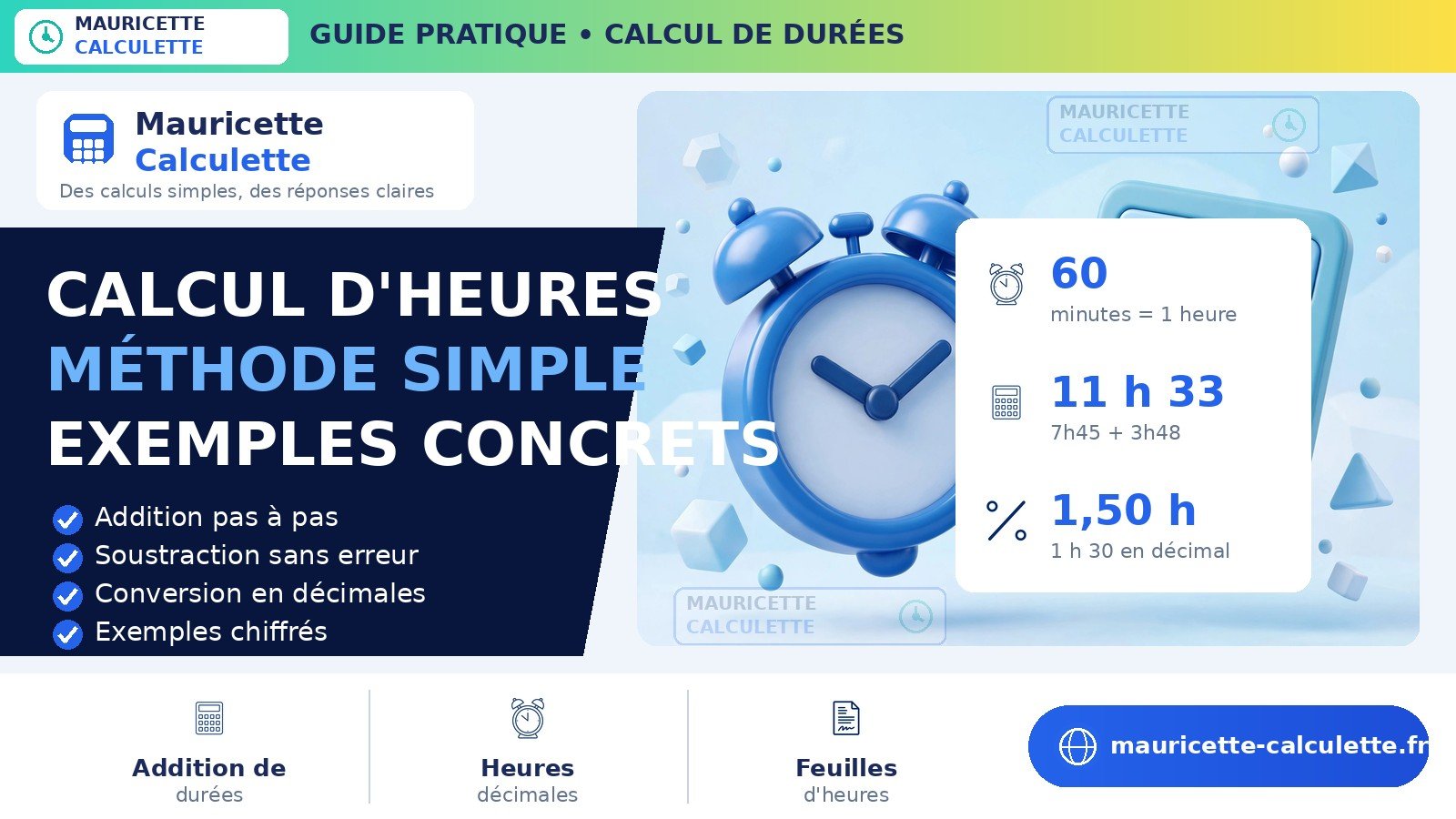 Read more about the article Calcul d’heures : additionner des durées — guide 2026