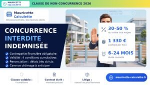 Read more about the article Clause de non-concurrence 2026 : indemnité, calcul, droits