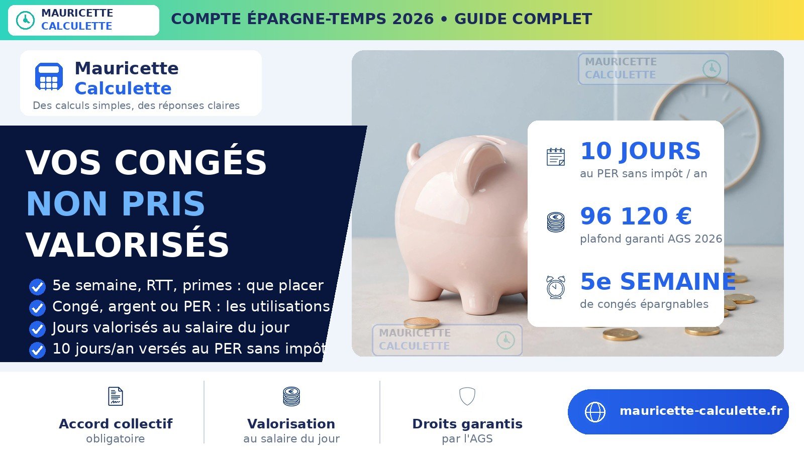 Read more about the article Compte épargne-temps (CET) 2026 : règles, calcul, versement