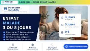 Read more about the article Congé enfant malade 2026 : jours, rémunération et calcul