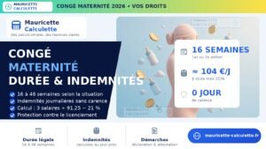 Read more about the article Congé maternité 2026 : durée, indemnités journalières, calcul
