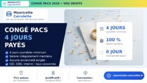 Read more about the article Congé PACS 2026 : 4 jours, salaire et calcul des droits