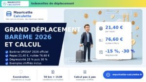 Read more about the article Indemnité de grand déplacement 2026 : barème URSSAF, calcul et exonération