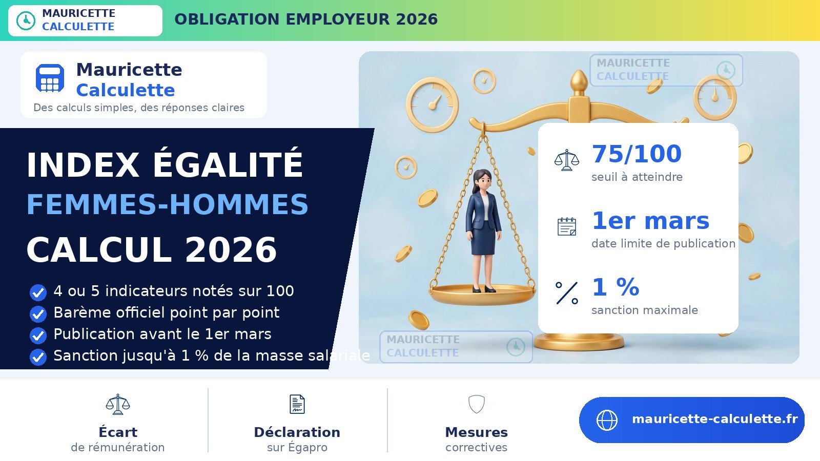 You are currently viewing Index égalité professionnelle 2026 : calcul et barème