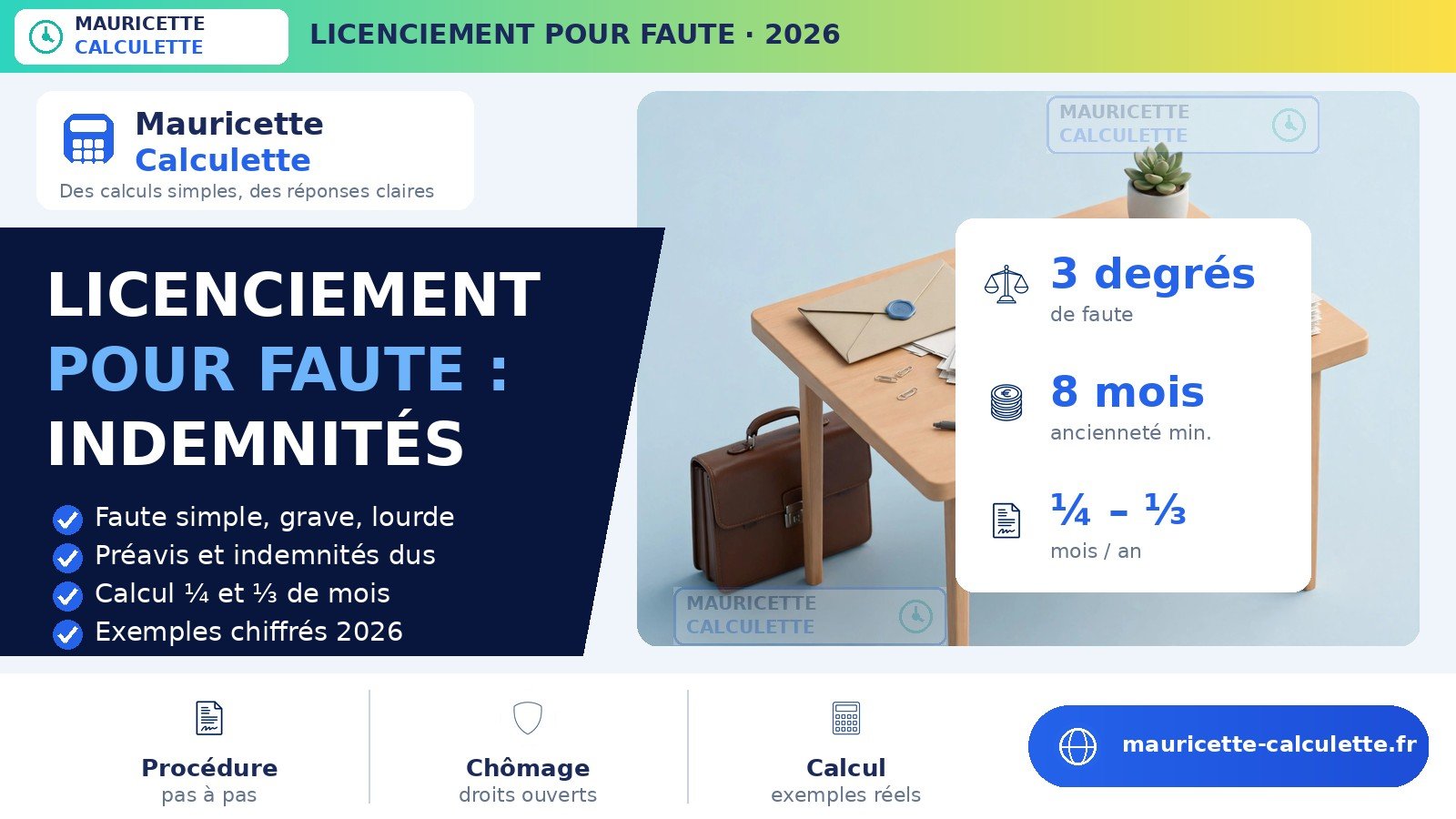 You are currently viewing Licenciement pour faute 2026 : indemnités et calcul détaillé