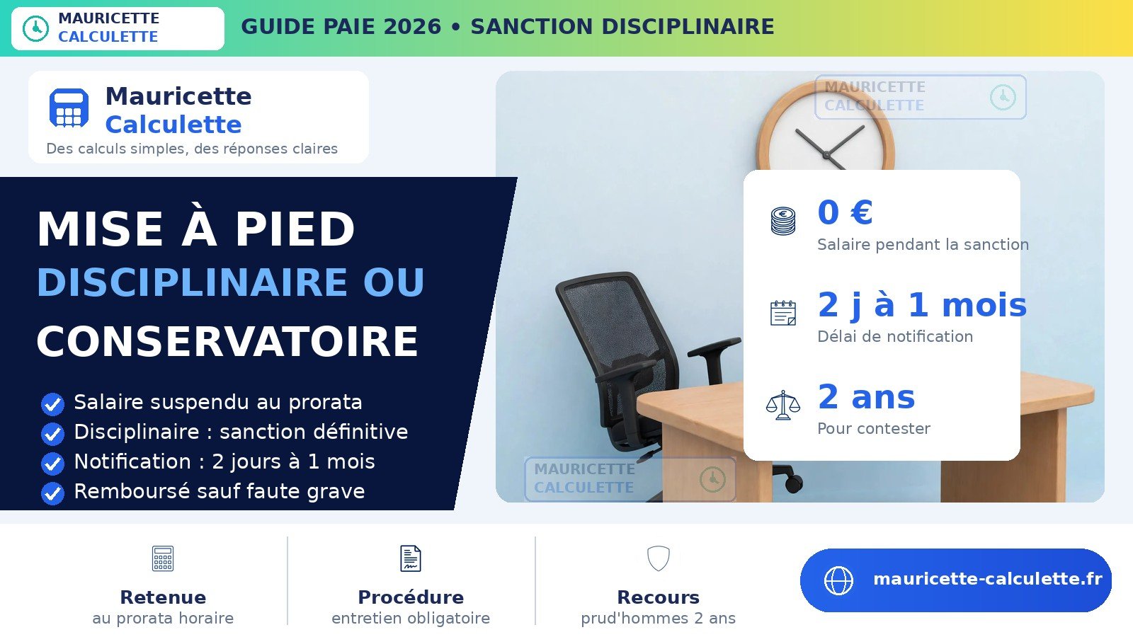 You are currently viewing Mise à pied 2026 : disciplinaire, conservatoire et salaire