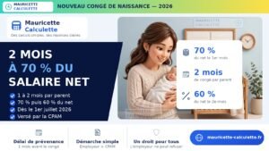 Read more about the article Congé de naissance 2026 : 2 mois, indemnisation et calcul