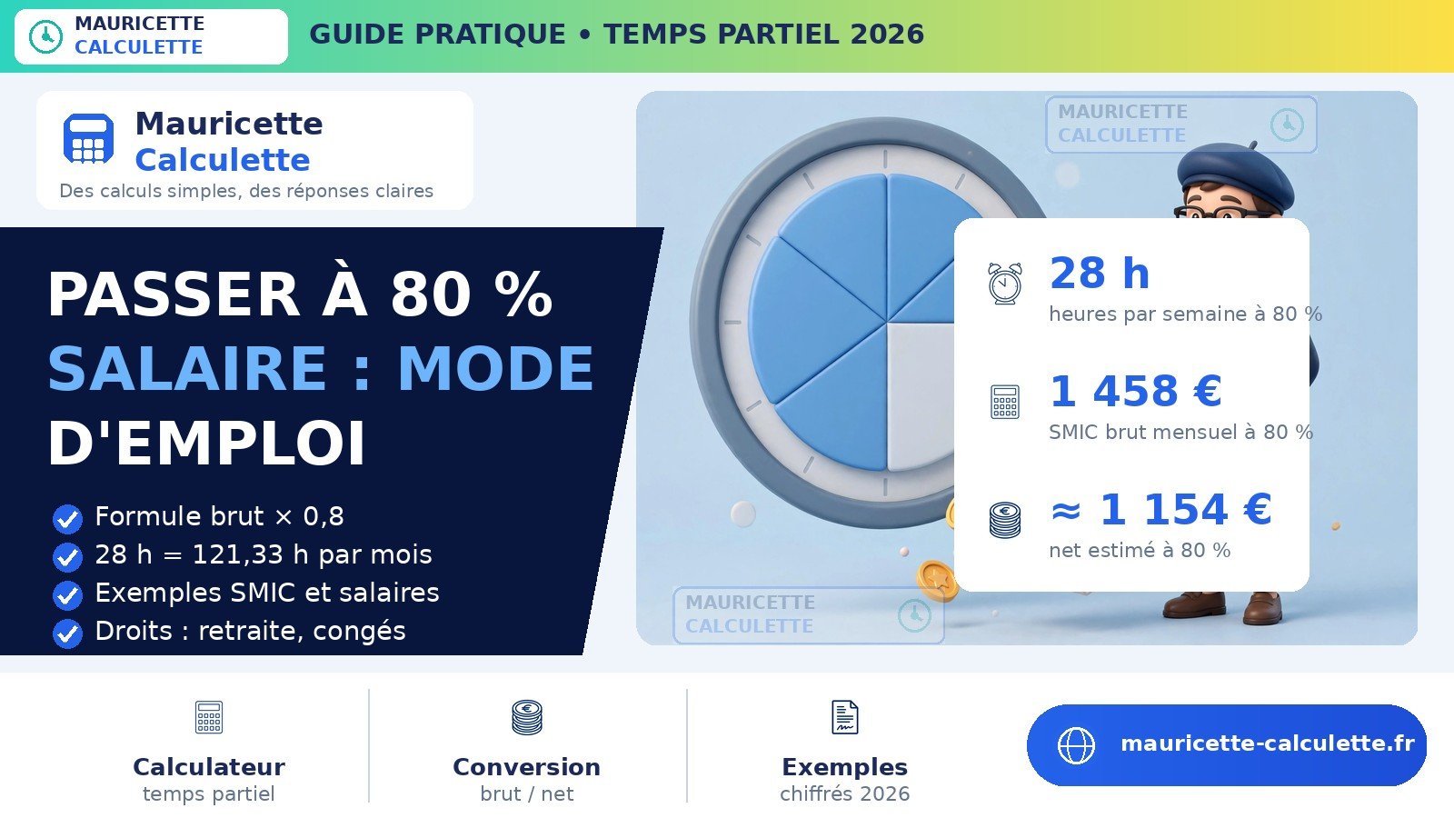 Read more about the article Passer à 80 % : calcul du nouveau salaire (guide 2026)