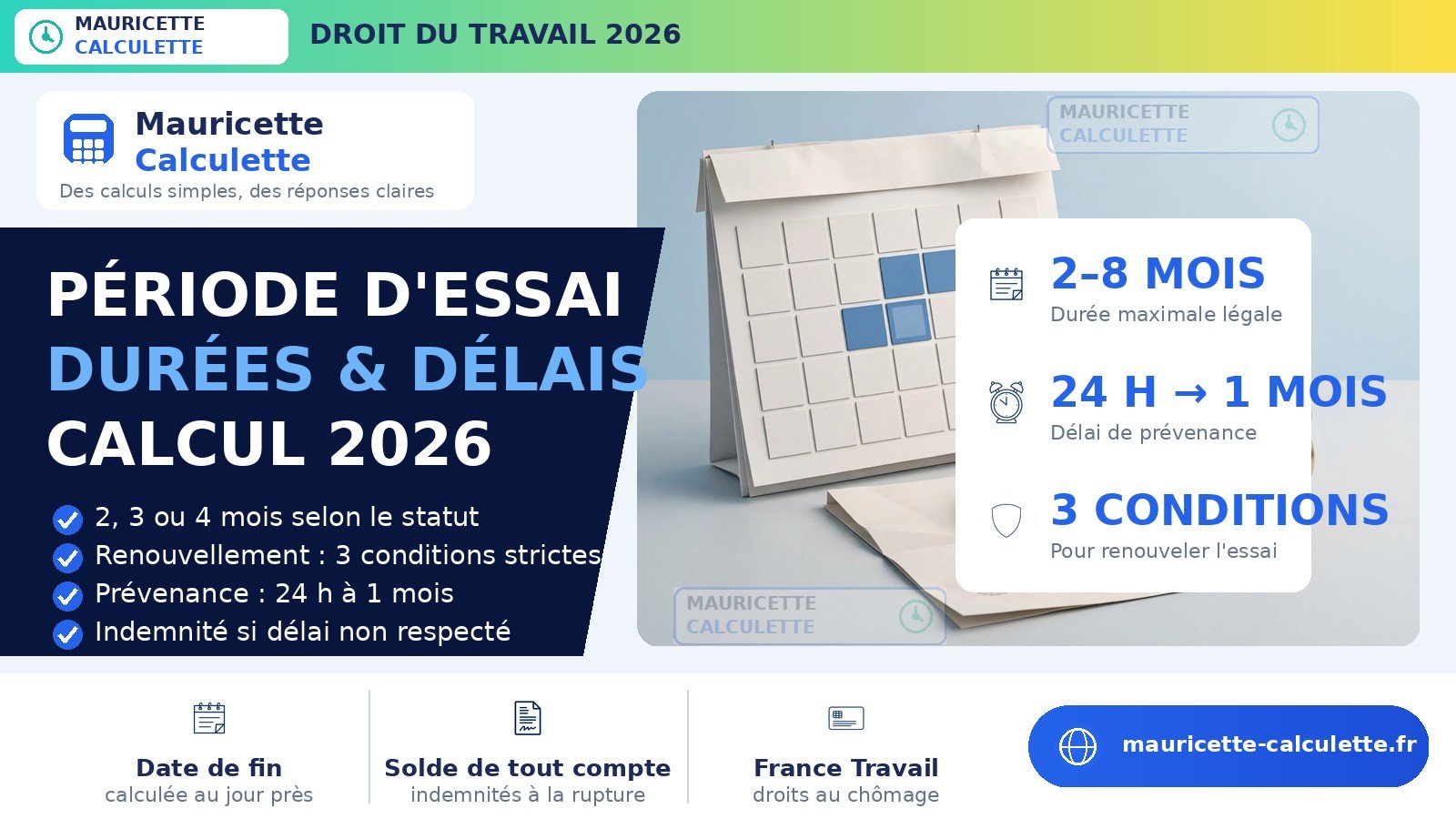 Read more about the article Période d’essai 2026 : durées, prévenance et calcul