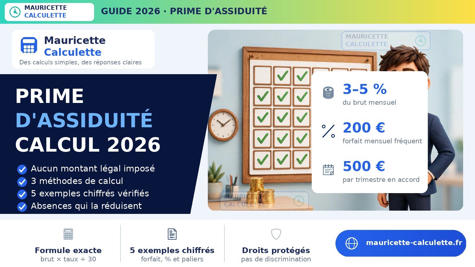 You are currently viewing Prime d’assiduité 2026 : montant, calcul et conditions