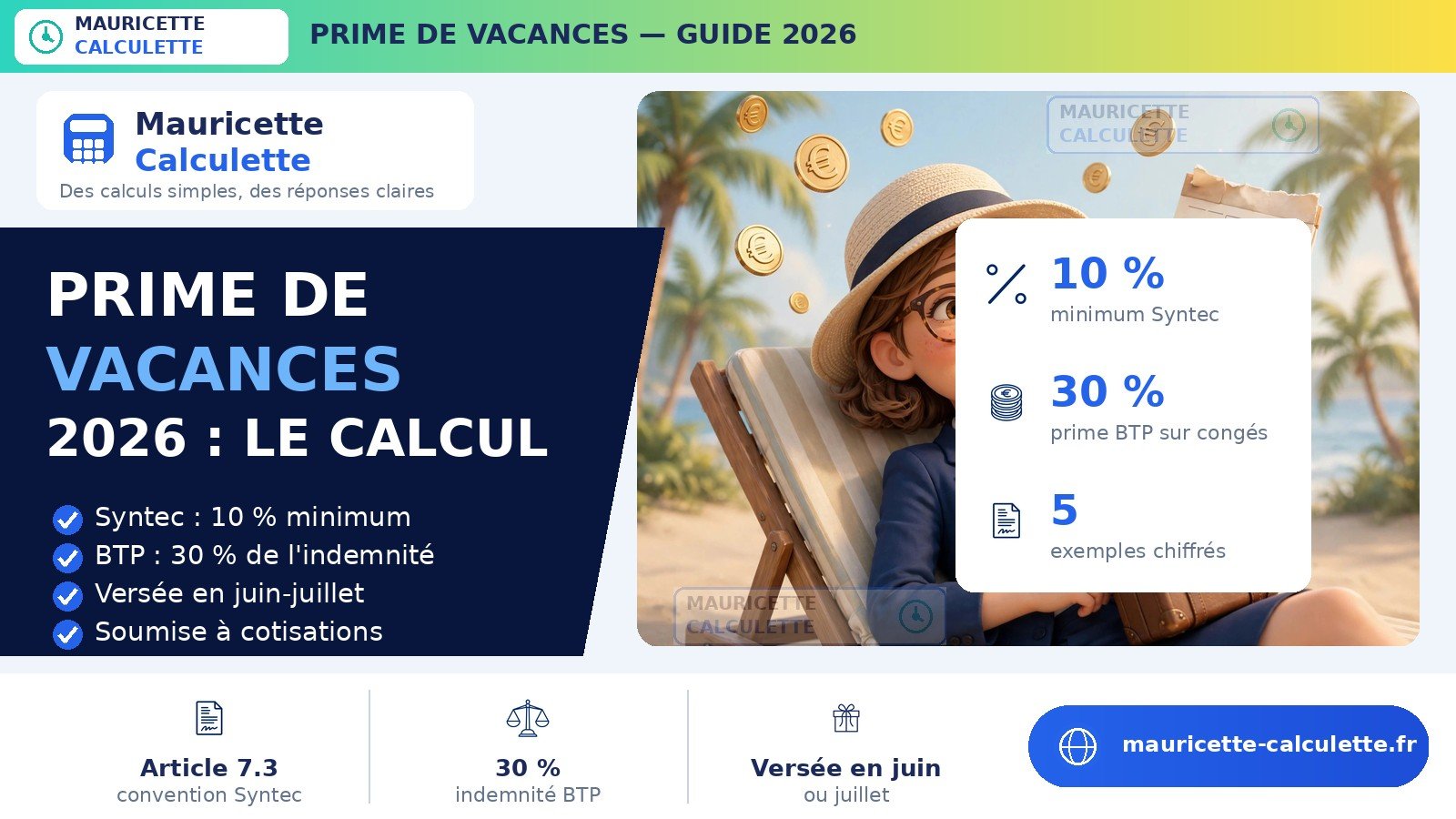You are currently viewing Prime de vacances 2026 : calcul, montant et conditions