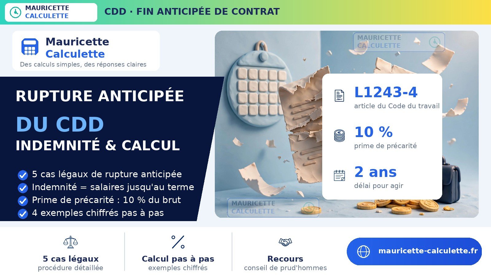 Read more about the article Rupture anticipée d’un CDD 2026 : calcul de l’indemnité