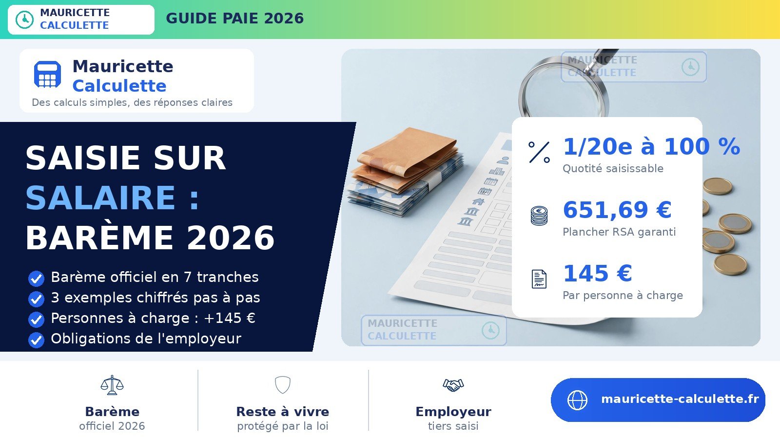 Read more about the article Saisie sur salaire 2026 : barème, calcul et procédure